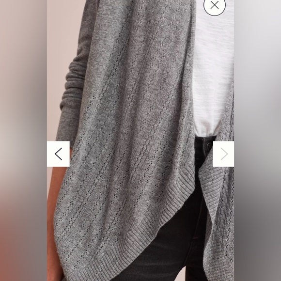 Anthropologie Velvet Graham & Spencer Rozalia Open Cardigan Gray - Picture 4 of 11